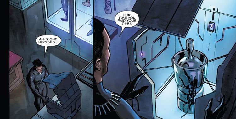 شخصیت Black Panther در کنار سلاح صوتی اولیس کولا
